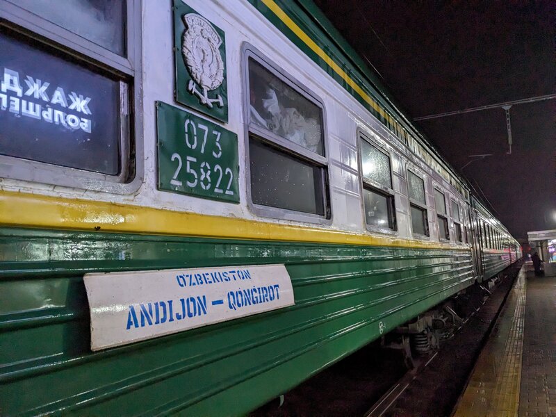 The Bukhara-bound train was sitting in the rain, and everyone in it was already asleep.