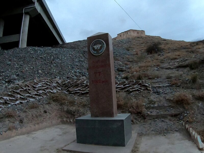 Cyrillic writings in a stone monument, and a guard speaking Russian&hellip; I was really in Central Asia.