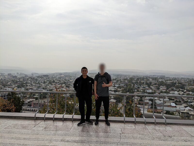 In the sacred Sulaiman-Too, I finally discovered Osh, and Osh discovered me. A picture with Elhan.