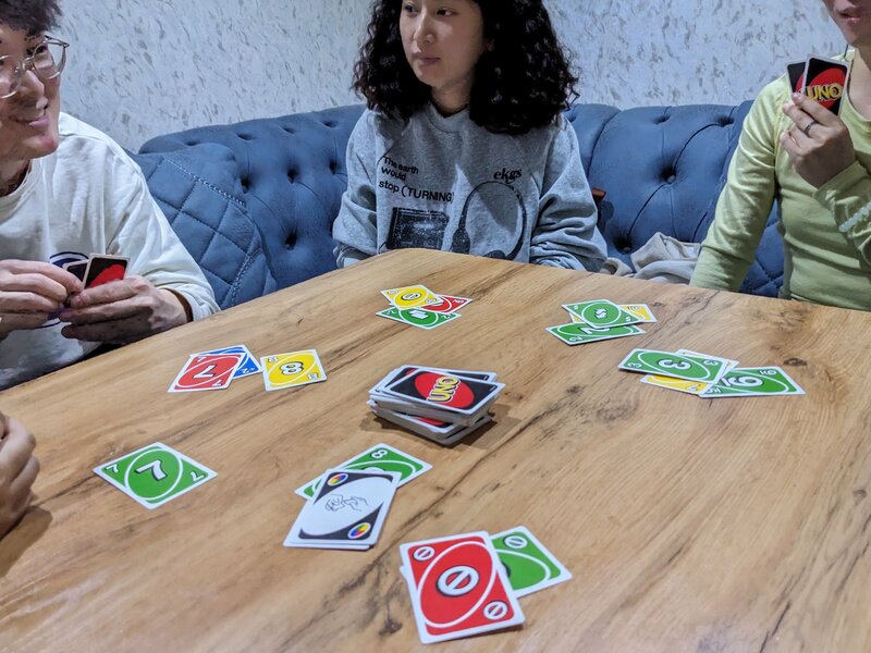 I ended up with whiskers and a black eye at an Uno game with Chinese friends.