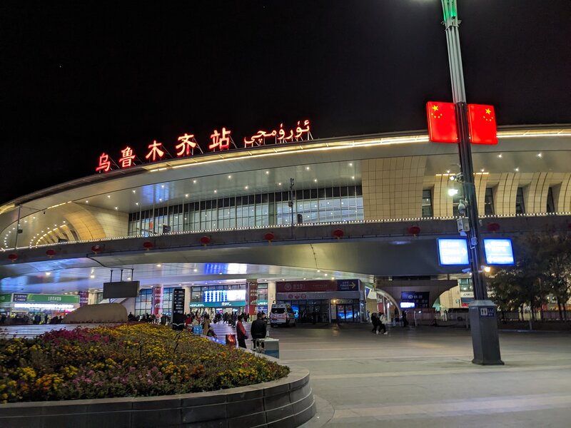 Urumqi station at 6:30AM. The sun rose late in Xinjiang.
